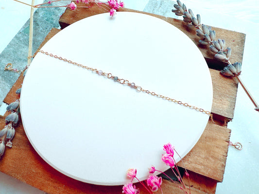 Tiny Spinel Gold Chain Bracelet