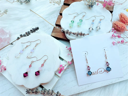 Cute Bicone Crystal Earrings