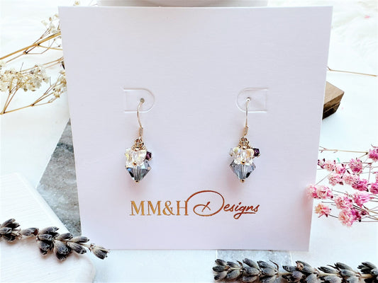 Butterfly Earrings with Swarovski Crystals