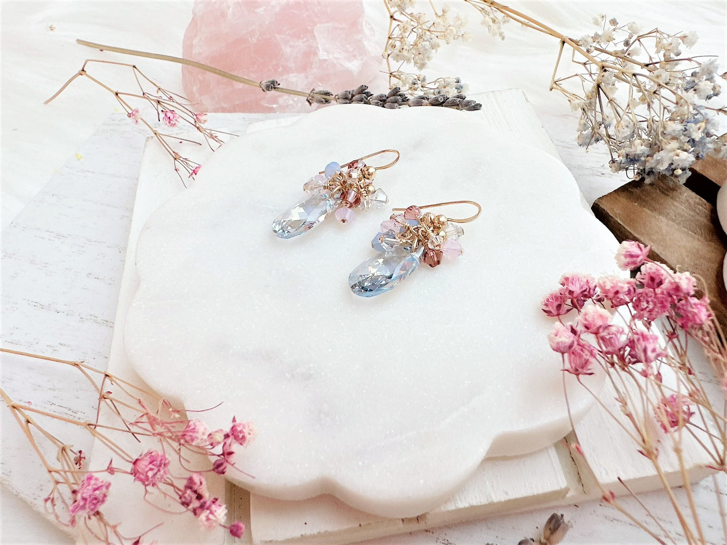 Cute Pear Drop Crystal Cluster Earrings