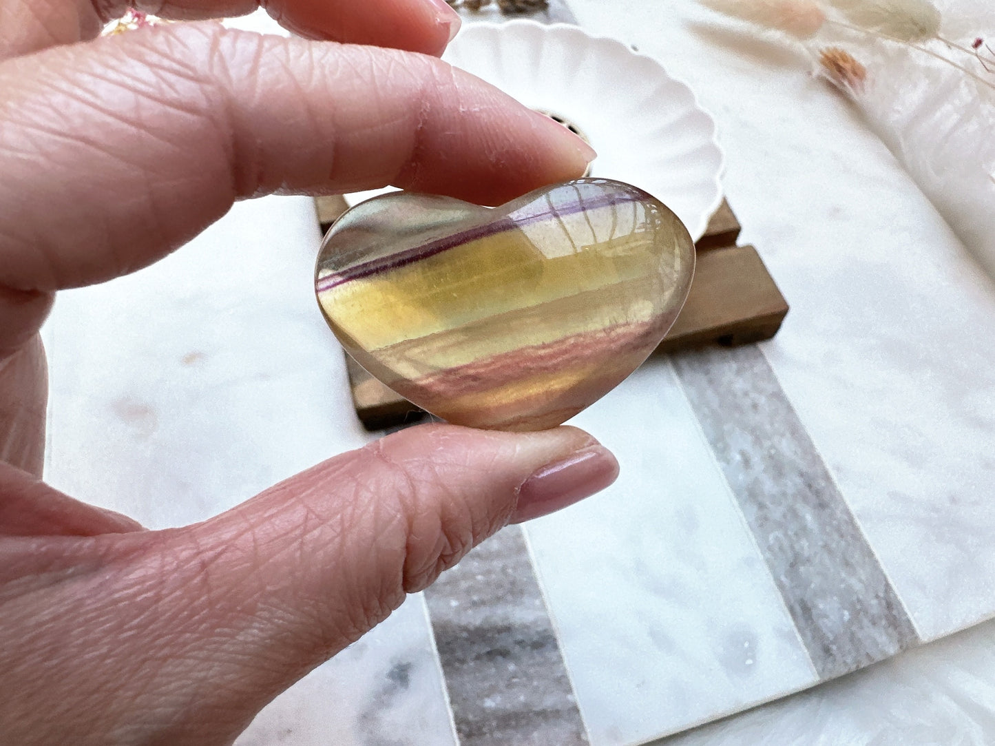 Small Candy Fluorite Heart