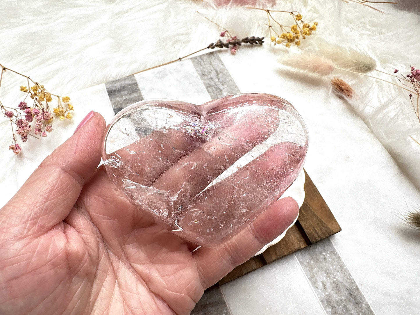 Small Clear Quartz Heart Bowl/Dish