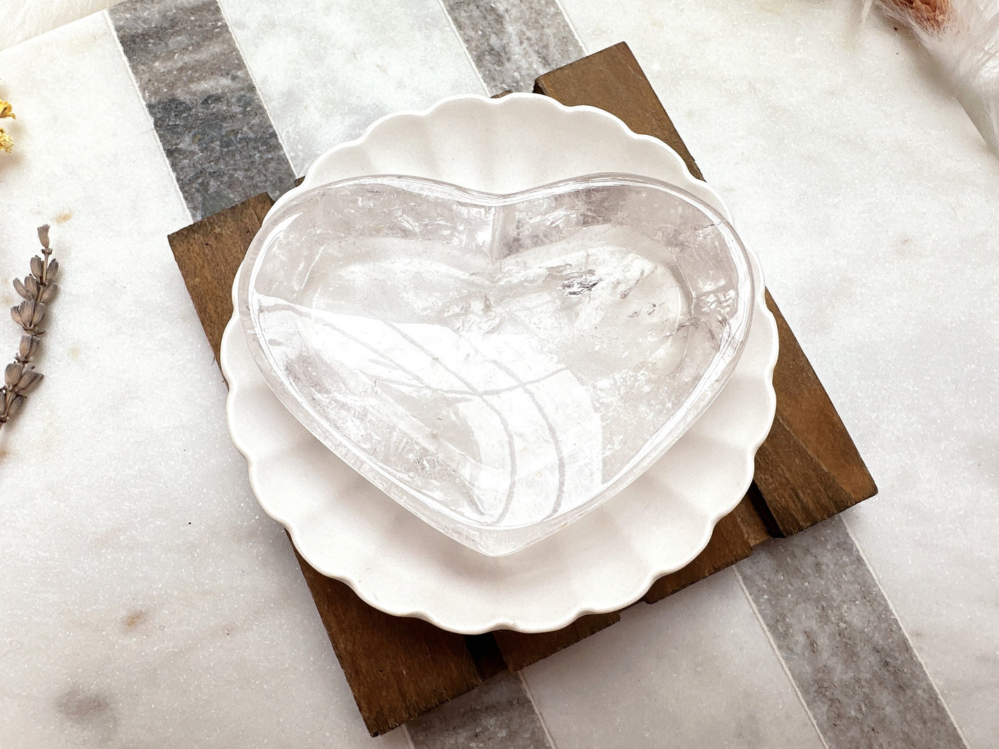 Small Clear Quartz Heart Bowl/Dish