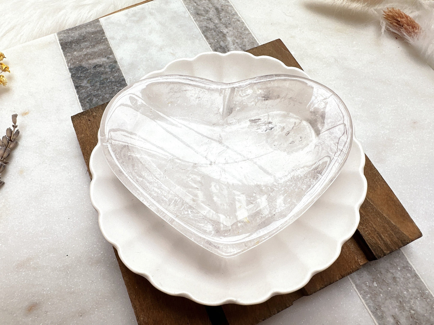 Small Clear Quartz Heart Bowl/Dish