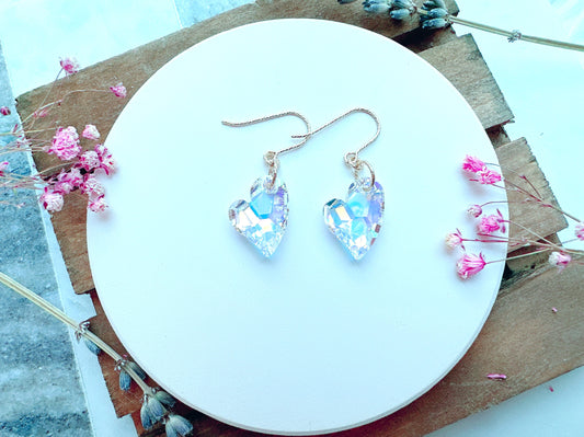 Sparkly Crystal Heart Earrings