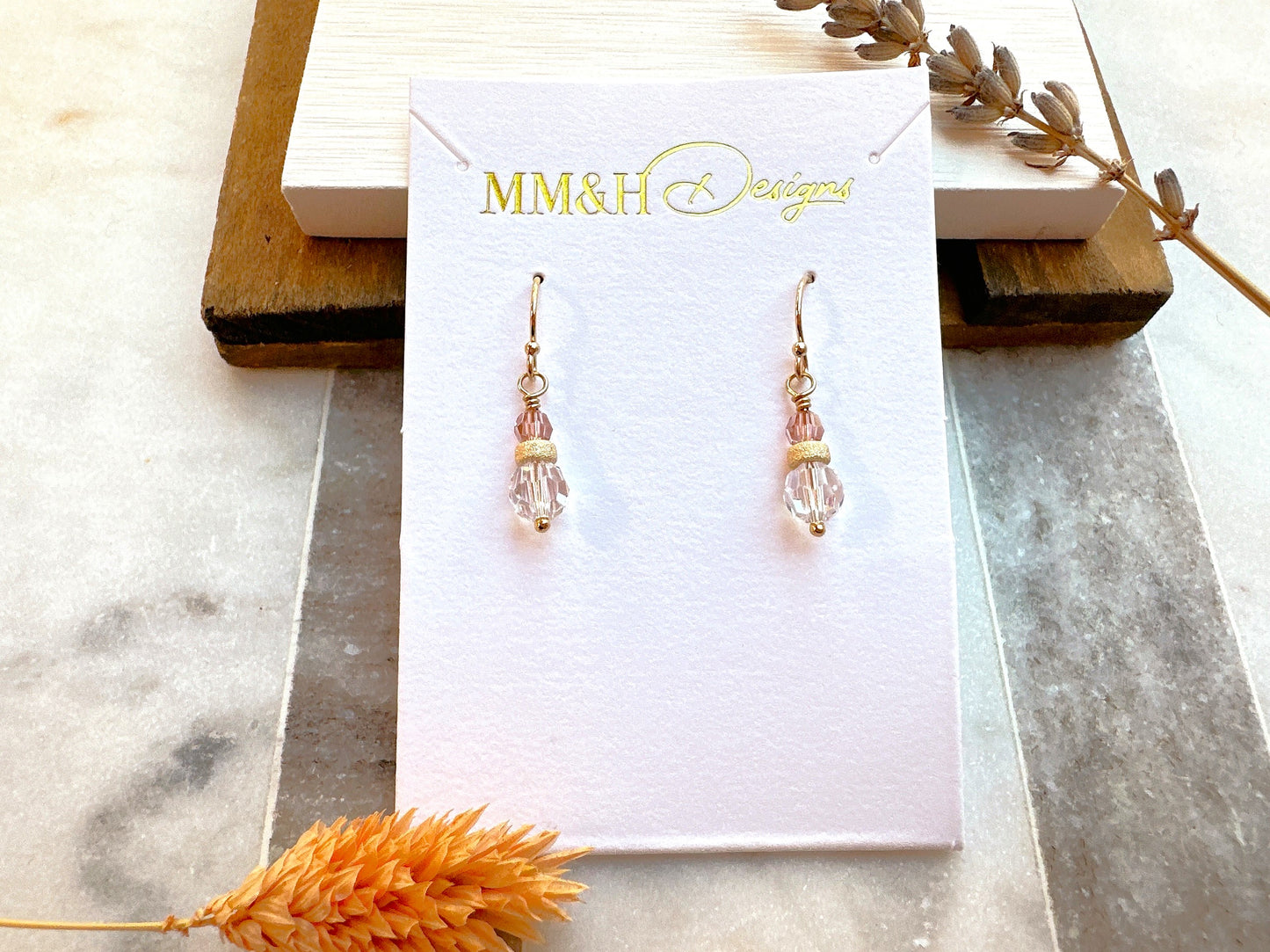 Crystal Earrings with Stardust Bead