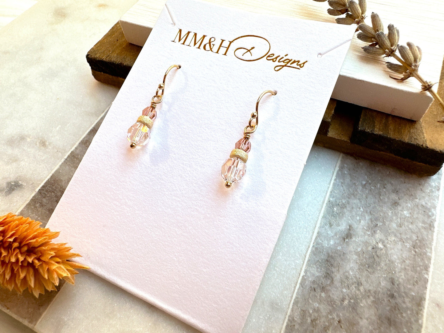 Crystal Earrings with Stardust Bead