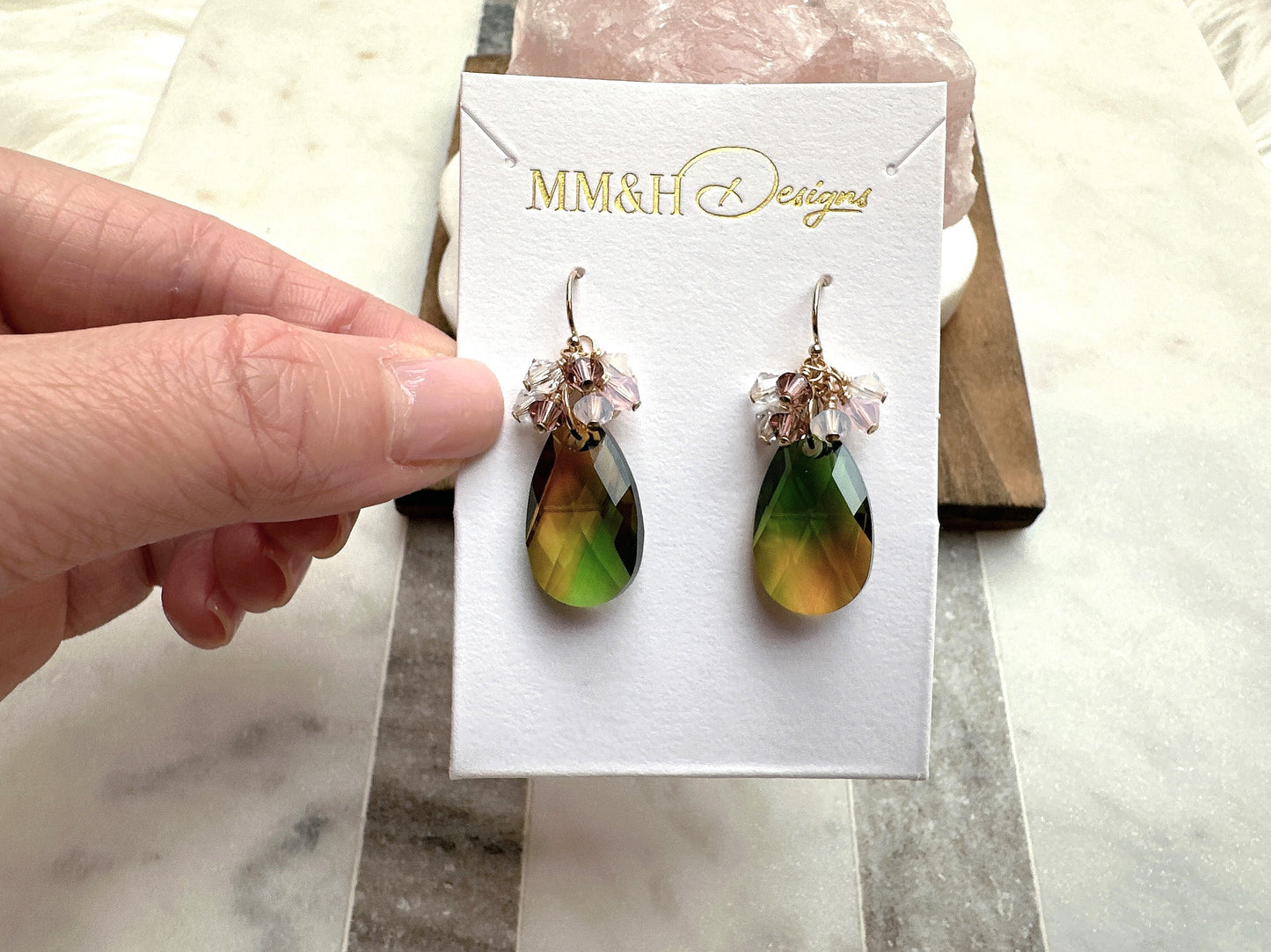 Elegant Crystal Pear Drop Earrings