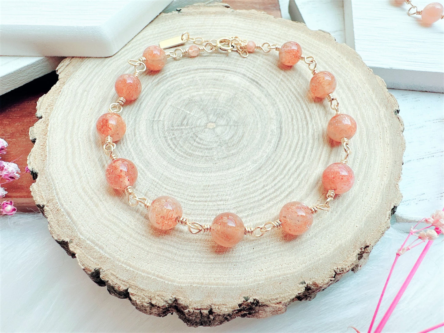 Fire Sunstone Bracelet