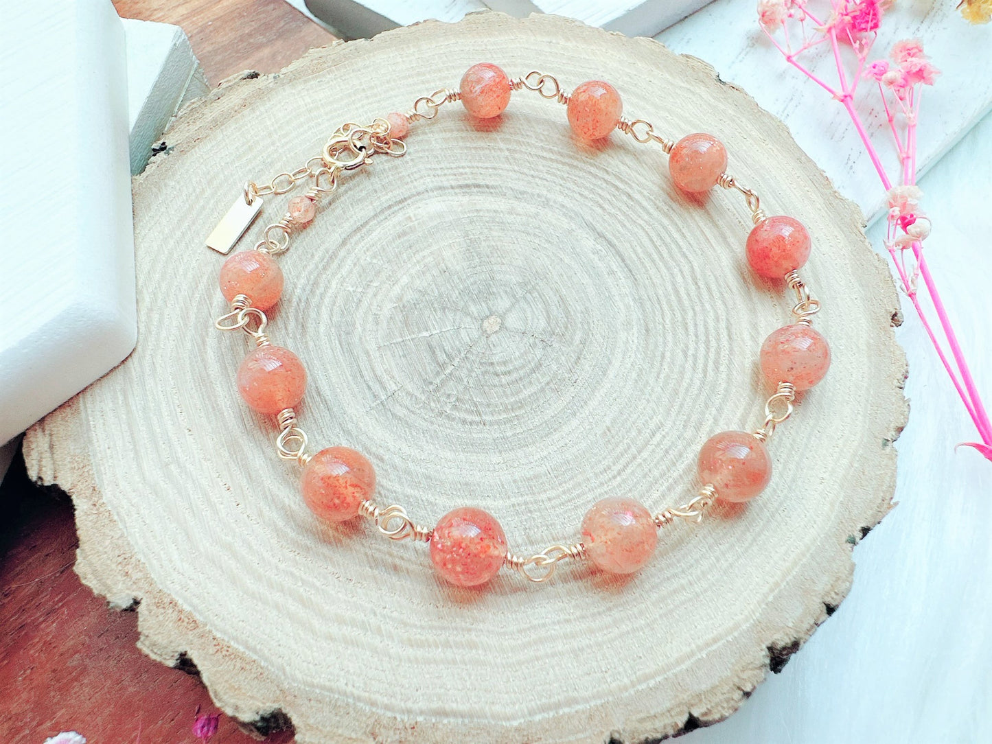 Fire Sunstone Bracelet