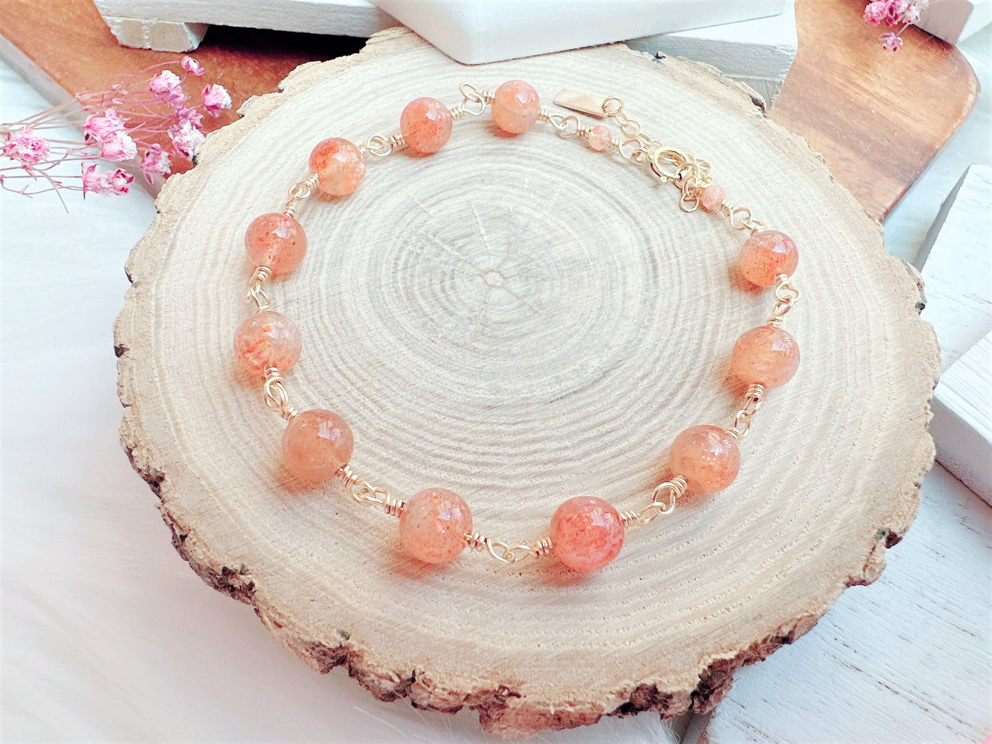 Fire Sunstone Bracelet