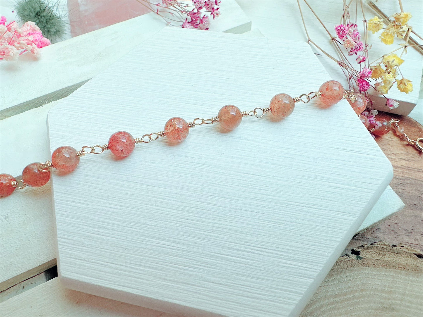 Fire Sunstone Bracelet