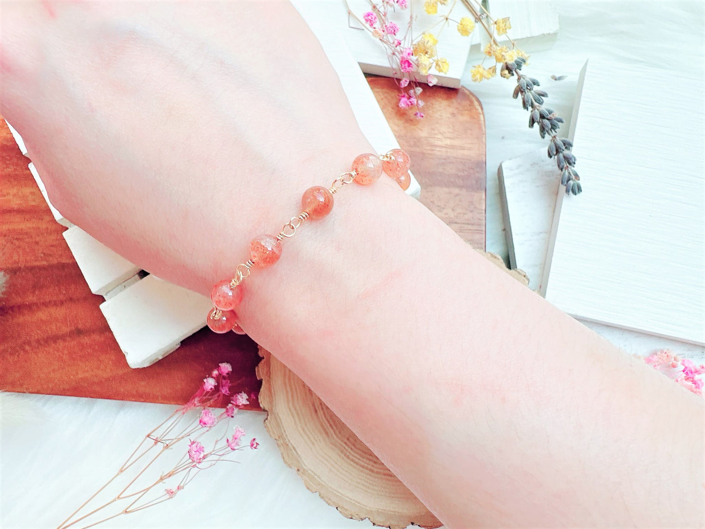 Fire Sunstone Bracelet