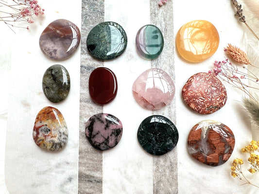5 or 10 Pieces Assorted Crystal Flat Stones Mix