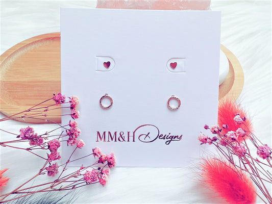 Tiny Stud Earrings Set: Mini Heart & Infinity Circle