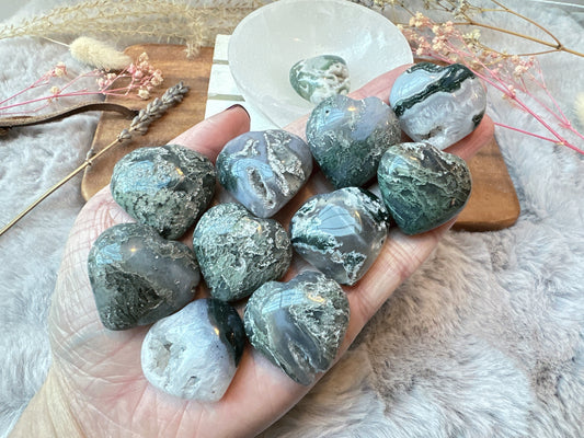 Mini Moss Agate Heart