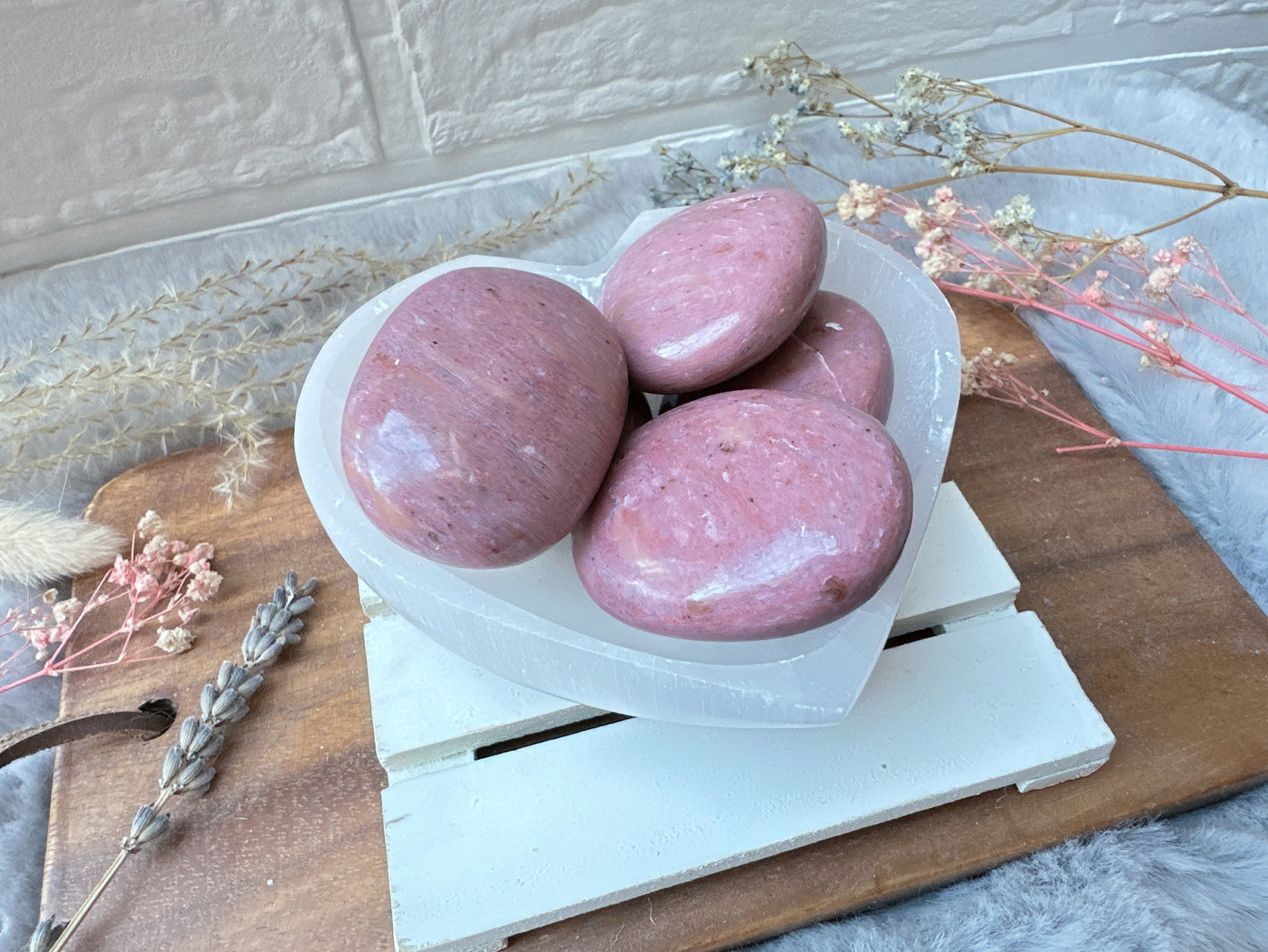 Small Pink Opal Palm Stone