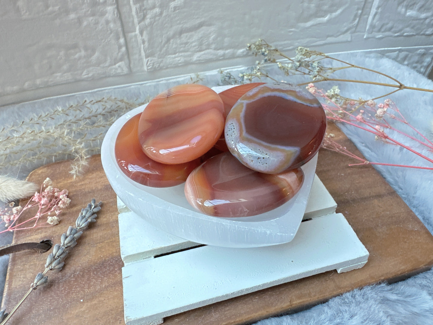 Banded Carnelian Worry Stone