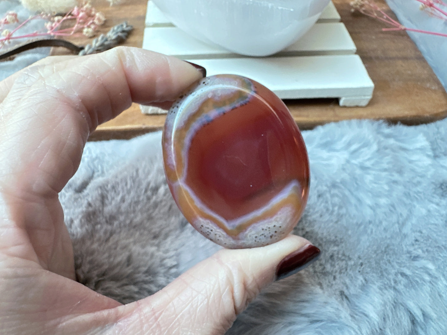 Banded Carnelian Worry Stone