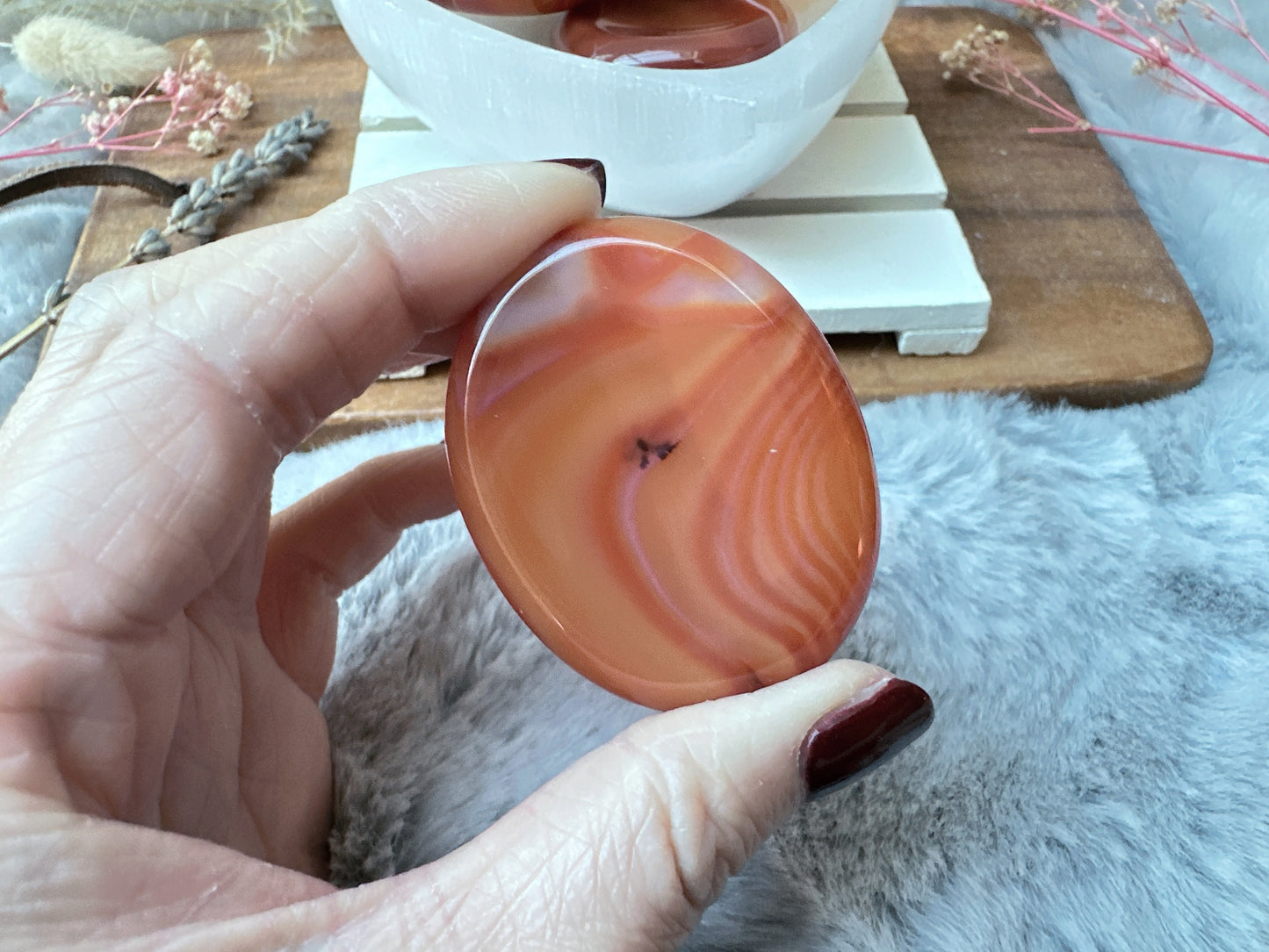 Banded Carnelian Worry Stone