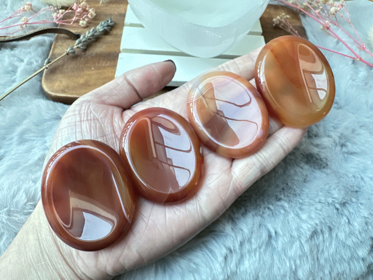 Banded Carnelian Worry Stone