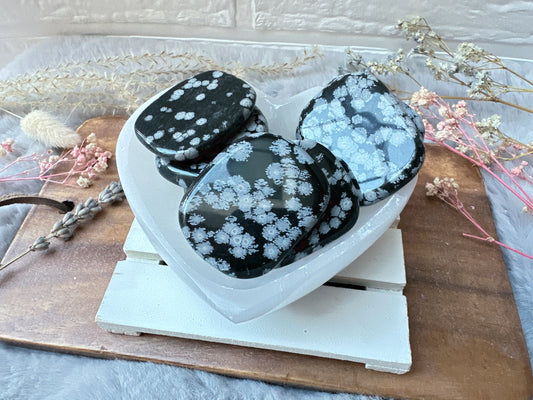 Snowflake Obsidian Flat Stone