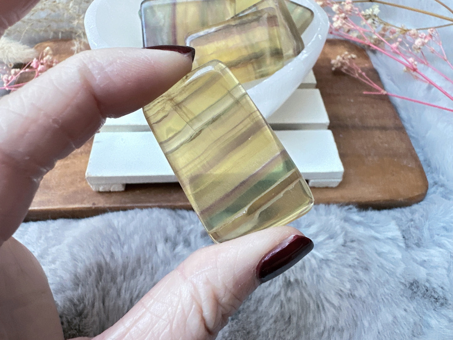 Small Yellow Fluorite Flat Stone