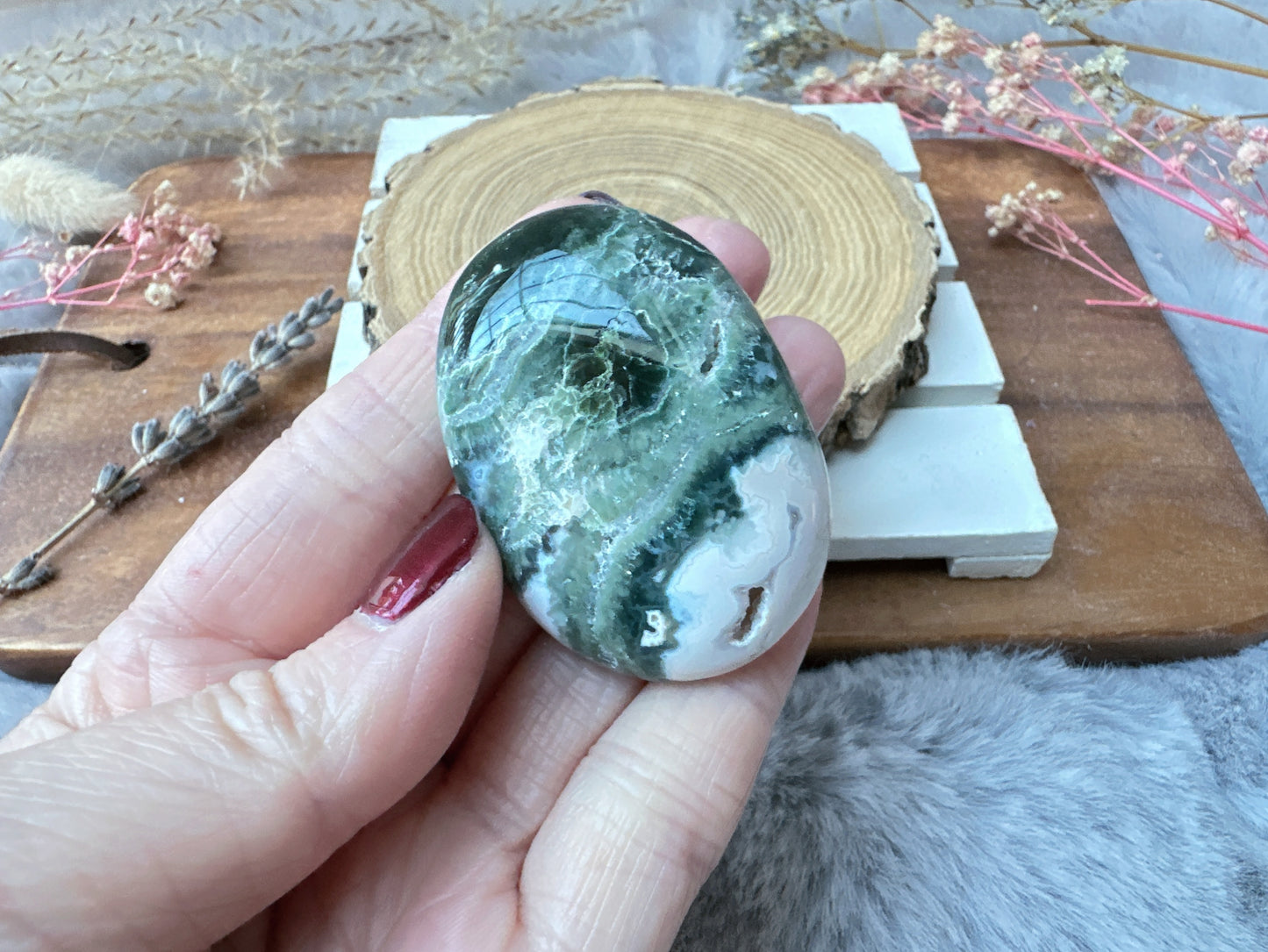 Small Ocean Jasper Palm Stone