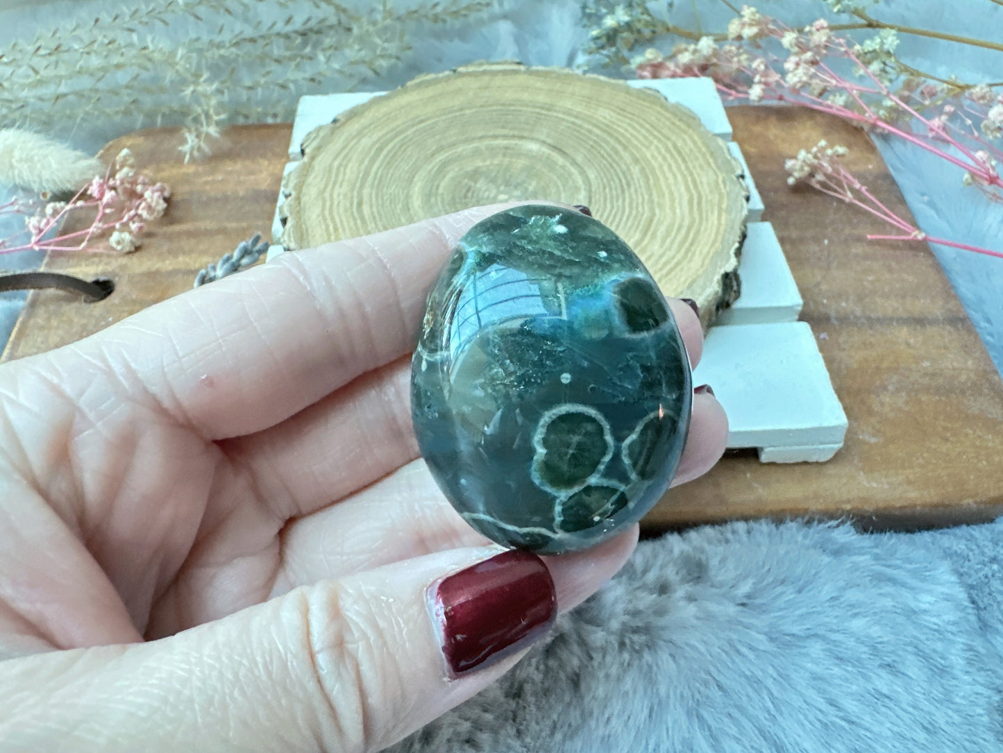 Small Ocean Jasper Palm Stone