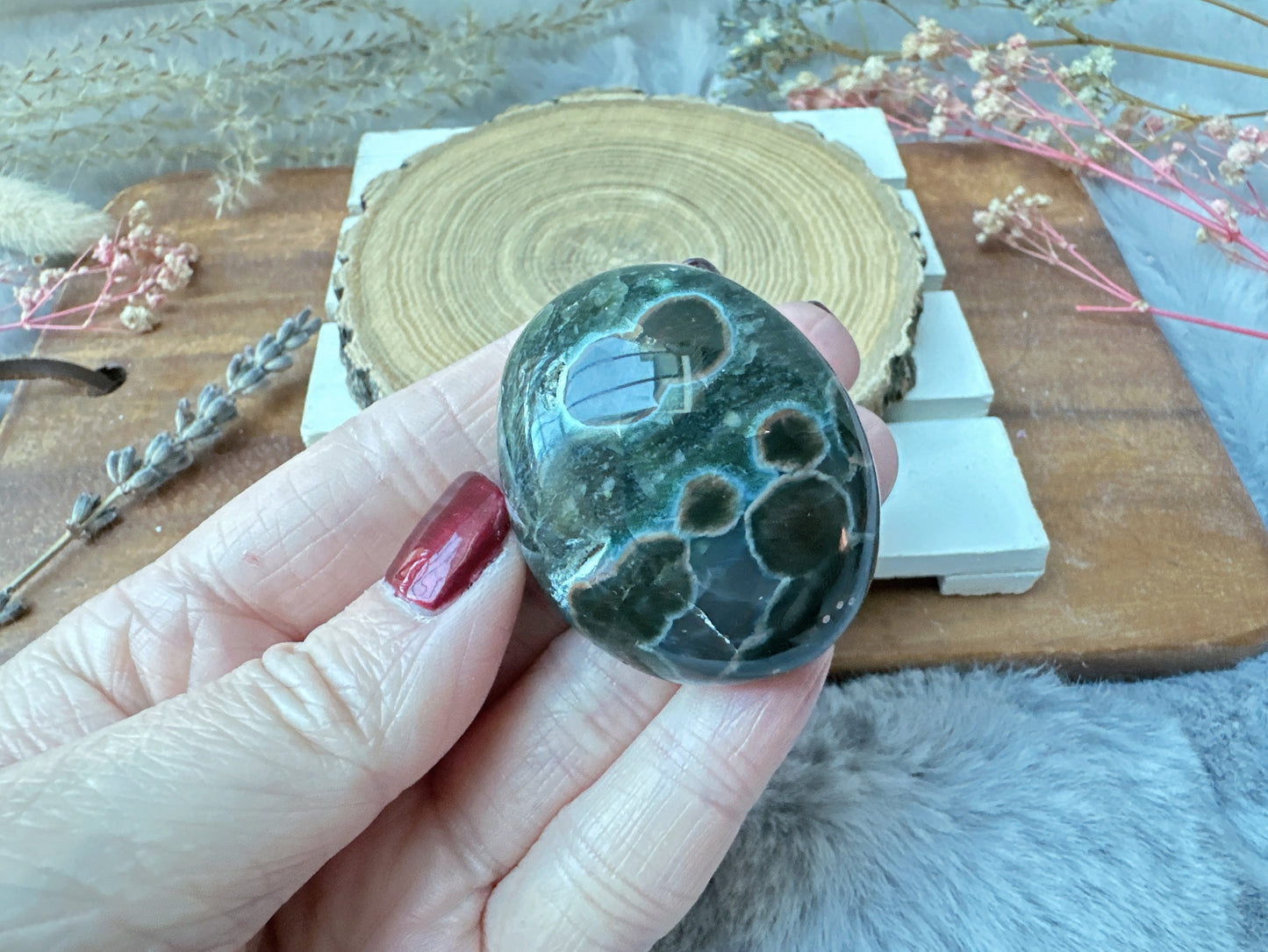 Small Ocean Jasper Palm Stone