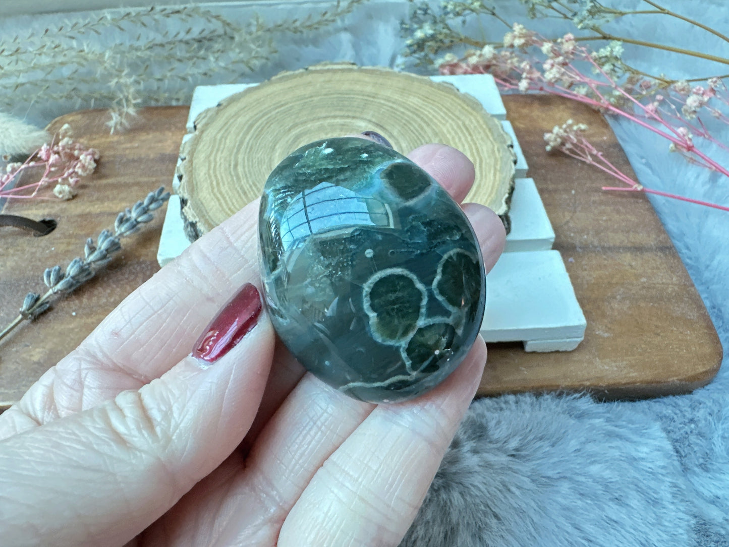 Small Ocean Jasper Palm Stone