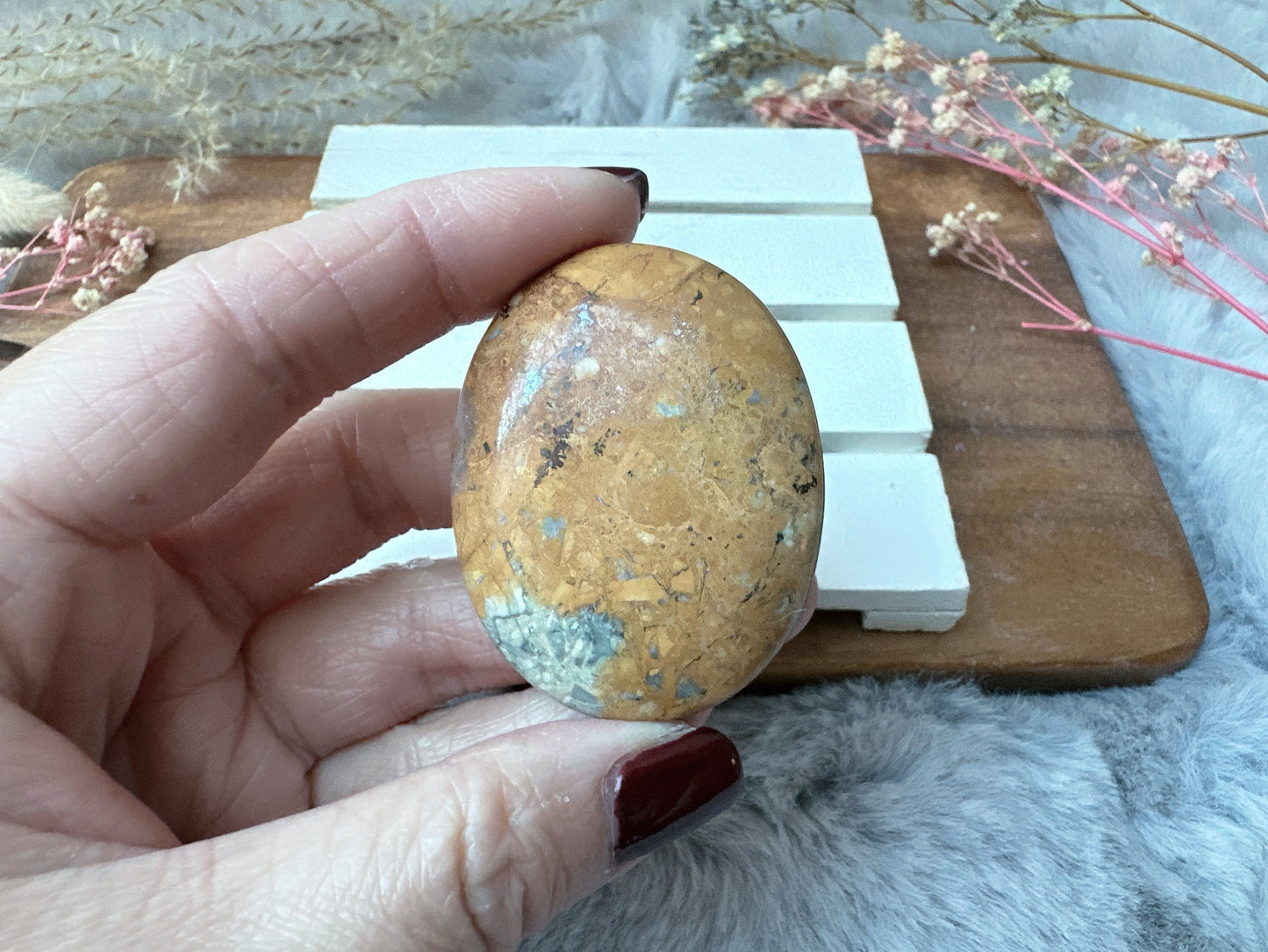 Small Maligano Jasper Palm Stone