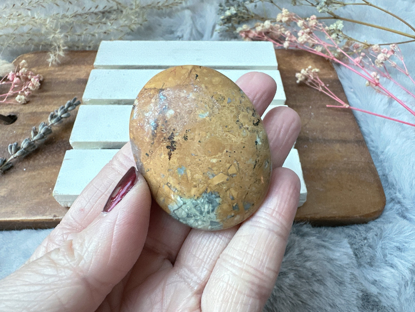 Small Maligano Jasper Palm Stone