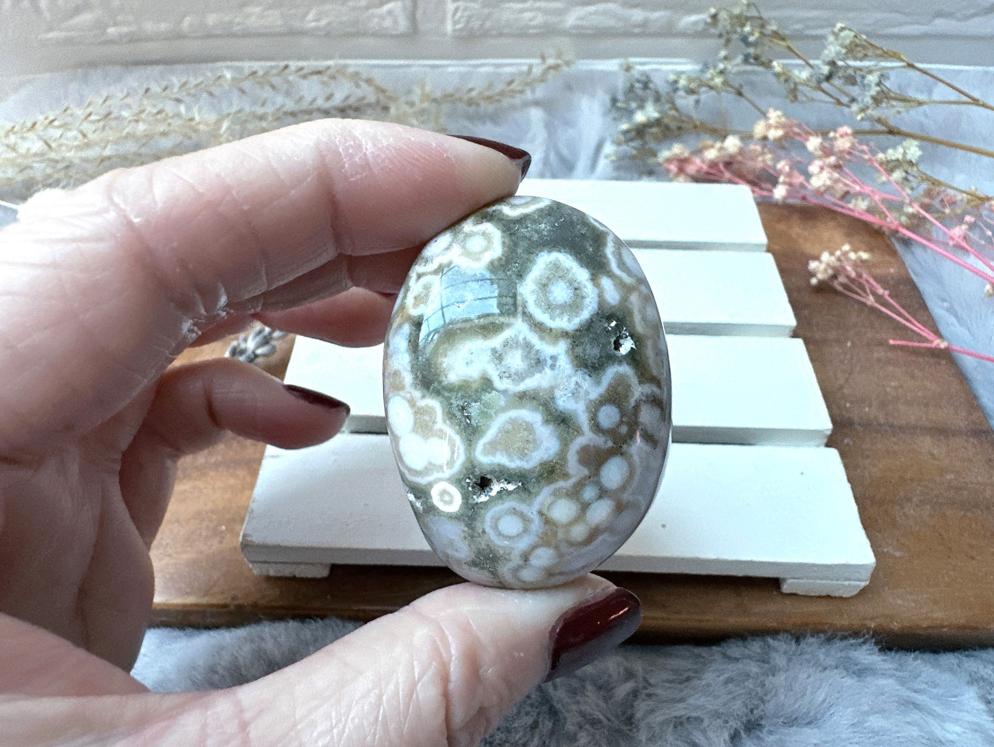 Small Ocean Jasper Palm Stone