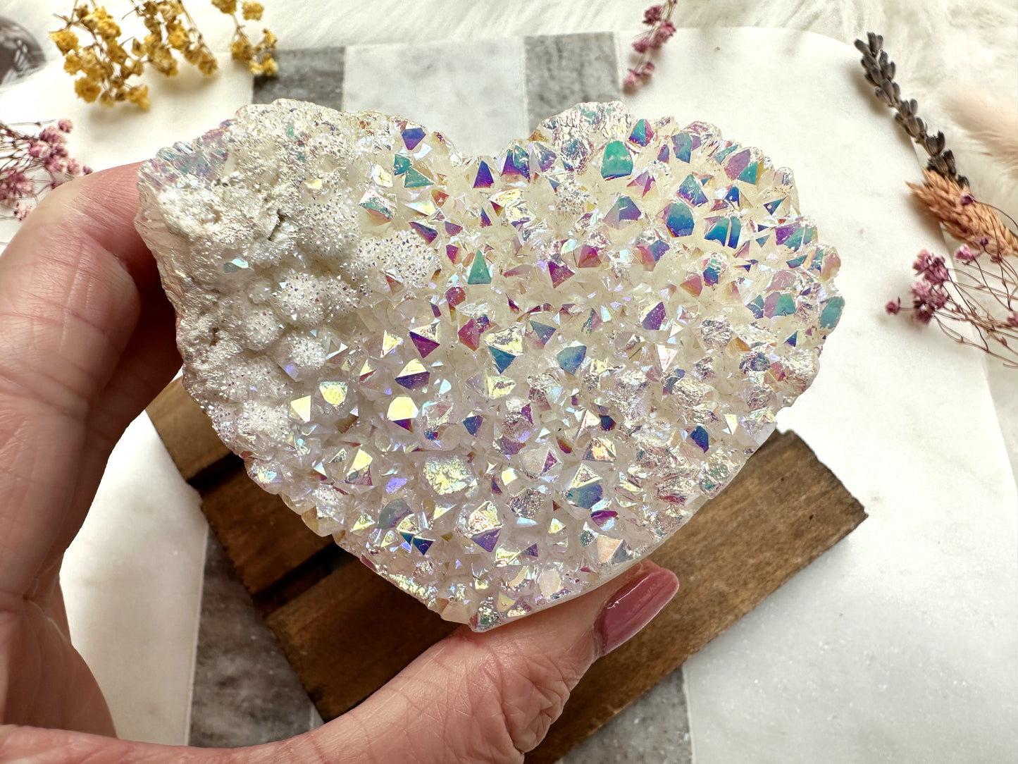 Angel Aura Quartz Heart Cluster