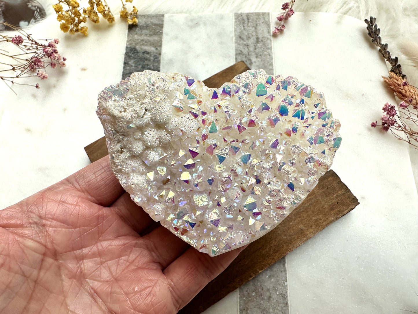 Angel Aura Quartz Heart Cluster