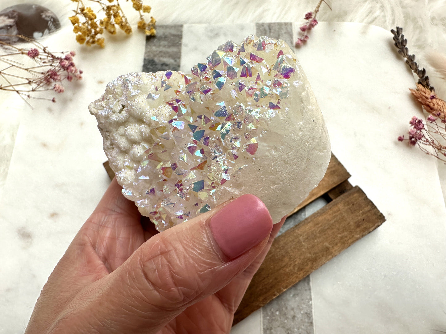 Angel Aura Quartz Heart Cluster