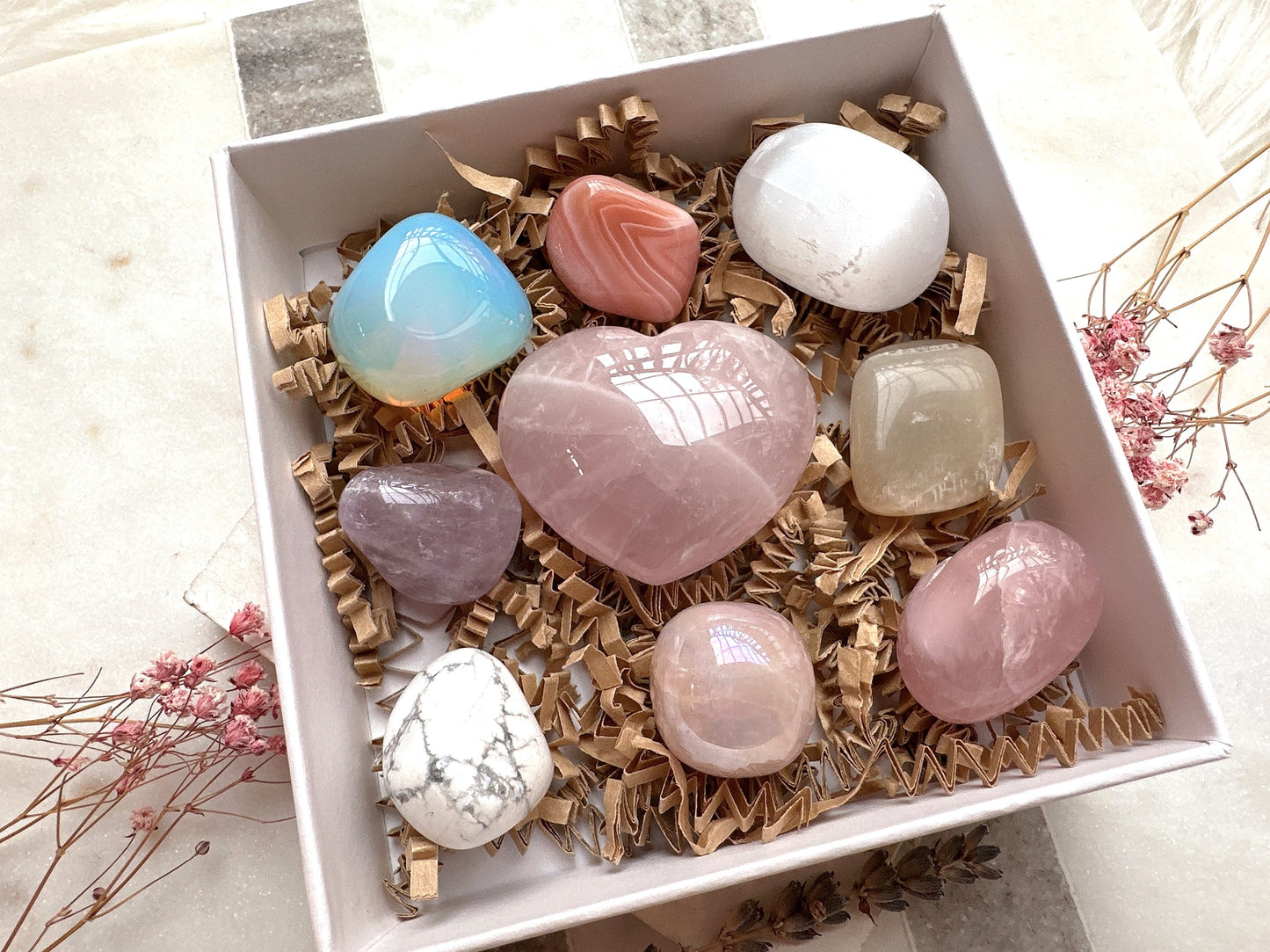 Pastel Love Heart Crystals Gift Box Set