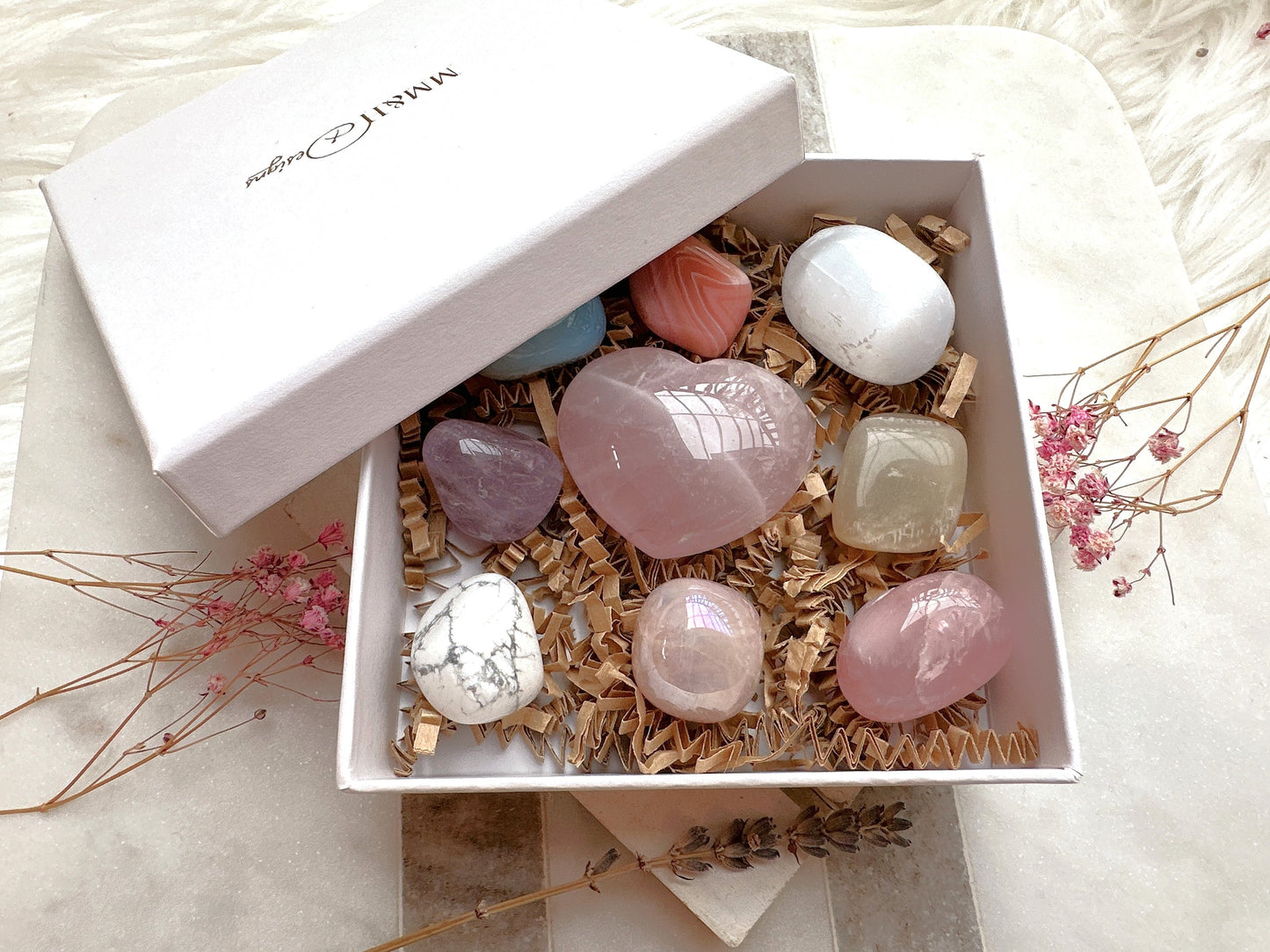 Pastel Love Heart Crystals Gift Box Set