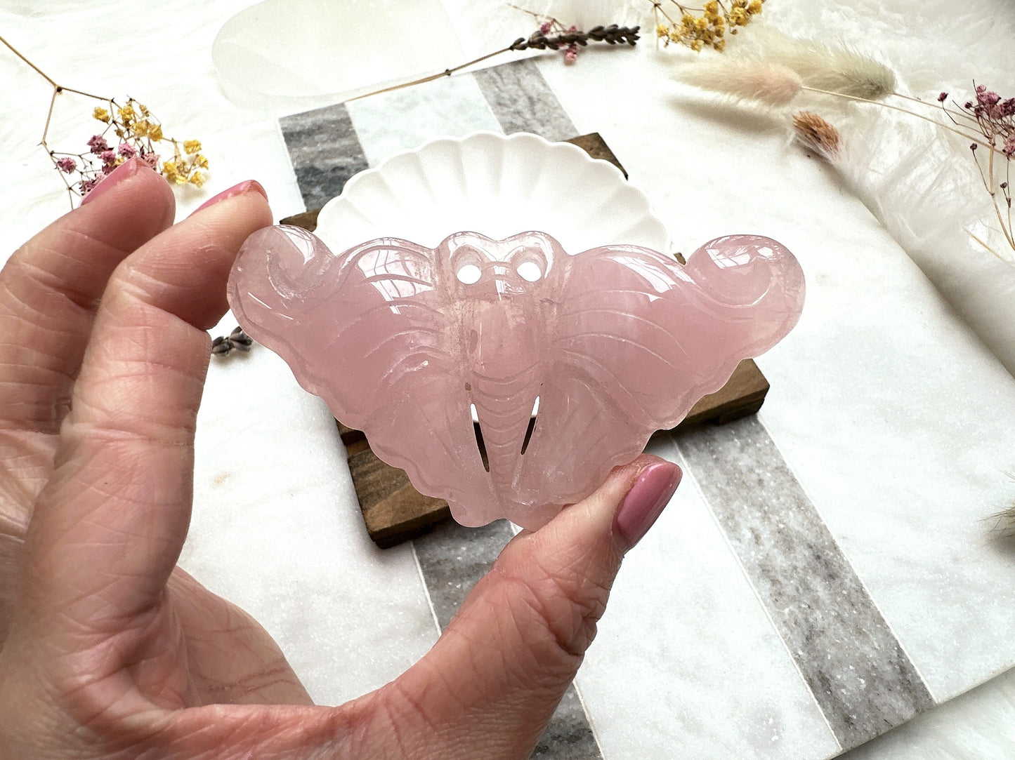 Rose Quartz Butterfly