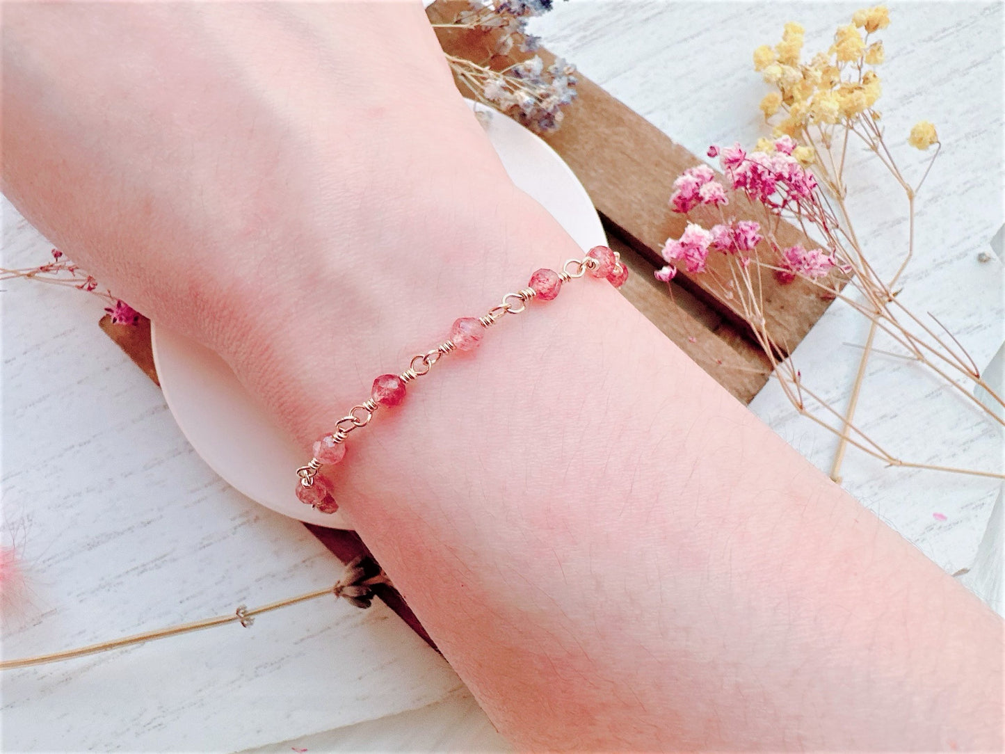 Strawberry Quartz Bracelet